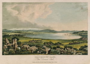 JOSEPH LYCETT [1774 -1828], Beaumonts' Lake, Van Diemens Land, hand coloured aquatint from “Views in Australia or New South Wales and Van Diemen's Land Delineated...”, Published London J. Souter, 1825, 23 x 33cm.