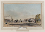 JOHN SKINNER PROUT [1805 -1876], Elizabeth St., Melbourne (from "Views in Melbourne and Geelong", 1847), hand coloured lithograph, signed lower right, 23 x 36cm.