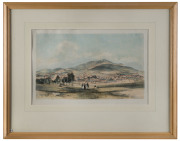 JOHN SKINNER PROUT [1805 - 1876], Hobart Town from the Government Paddock. hand coloured lithograph, signed in the stone lower right 'J.S. Prout' (from "Tasmania Illustrated", 1844). 25 x 41cm. - 2