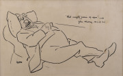 DAVID LOW [1891 - 1963], 'That energetic passion of repose' - Lowell; John Murray M.L.A. (Vic)", pen & ink on paper, signed 'LOW' at left, 20 x 32cm.