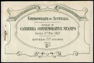 1927 (SG.SB22) 2/- 1½d Canberra booklet, complete. Unit 7 on the first pane with "Flaw in top of first A of AUSTRALIA" variety. BW:132g.