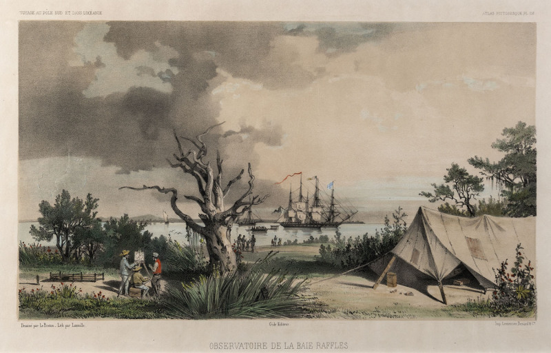 LOUIS Le BRETON [1818-1866], Observatoire de la Baie Raffles, hand-coloured lithograph (litho. by Sabatier) from Atlas Pittoresque, 1846, 22 x 31cm.