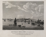 CHARLES ALEXANDRE LESUEUR [1778 -1846], Nouvelle Hollande: Nouvelle Galle du Sud (Sydney Cove) Vue d’une Partie de la Ville de SYDNEY capitale des Colonies Anglaises aux Terres Australes, et de l’entrée du PORT JACKSON dans lequel cette Ville est située.