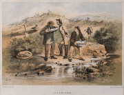 SAMUEL THOMAS GILL [1818 - 1880], Prospecting, from "The Australian Sketchbook" [Melb., Hamel & Ferguson, 1865], colour lithograph, initialed in the plate at left, 17.5 x 24cm.