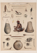 GEORGE FRENCH ANGAS [1822 – 1886], The Aboriginal Inhabitants. (their implements and utensils), two lithographs, printed with tint stone and hand-colouring, from "South Australia Illustrated", 1847, each 46 x 33cm. - 2