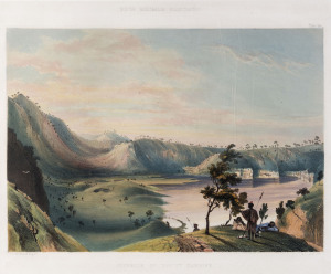 GEORGE FRENCH ANGAS [1822 – 1886], Interior of Mount Gambier, lithograph, printed with tint stone and hand-colouring, from "South Australia Illustrated", 1847, 25 x 35cm.