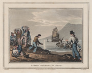 JOHN HEAVISIDE CLARK [1770-1863], from "Foreign Field Sports", i.) Turtle Fishing in the Water, ii.) Turtle Catching on Land, coloured aquatints, (2), Published by Edward Orme, London, 1813. - 2