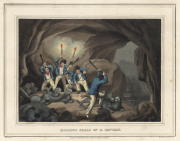 JOHN HEAVISIDE CLARK [1770-1863], from "Foreign Field Sports", i.) Turtle Fishing in the Water, ii.) Turtle Catching on Land, iii.) Killing Seals in a Cavern, iv.) Killing a Shark. coloured aquatints, (4), Published by Edward Orme, London, 1813. - 2