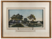 JAMES STUART [1802 -1842], The First Settlement in Adelaide. January 1837. Situated in the present Parkland, west of the West End of North Terrace. watercolour, with hand-painted title below, signed "Stuart" at lower left, 23 x 43cm. - 2