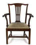 A Cuban mahogany library chair in the Georgian style, 72cm across the arms