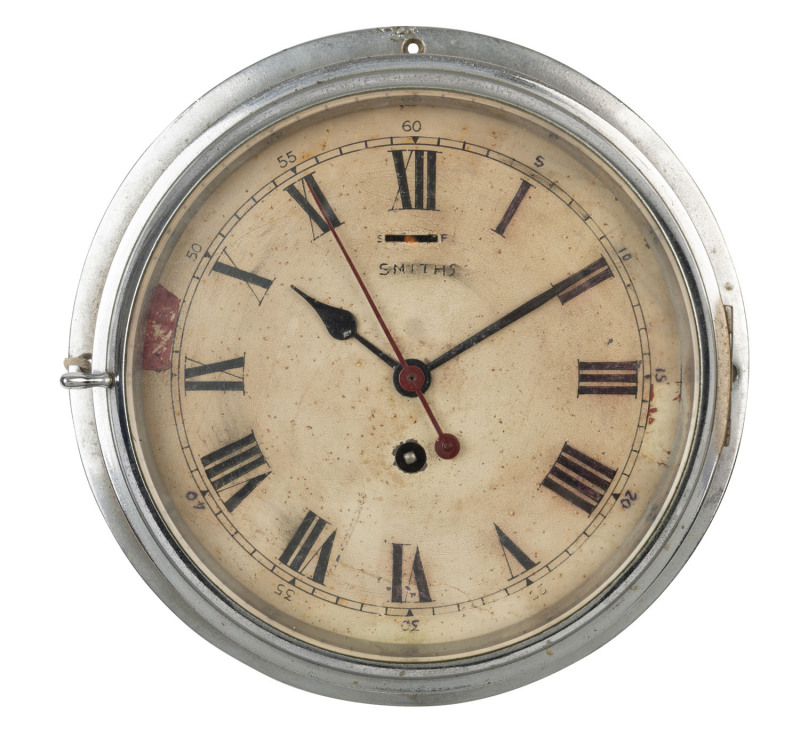 A Smiths porthole nickel plated ships clock, early 20th century,