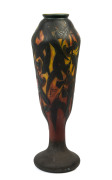 DAUM Cameo glass "Gumnuts and Leaves" vase, French, early 20th century, signed "Daum Nancy", 57.5cm high