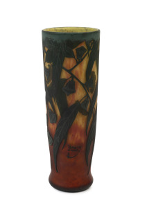 DAUM Cameo glass "Gumnuts and Leaves" vase, French, early 20th century, signed "Daum Nancy", 31.5cm high