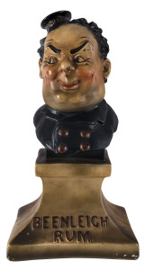 BEENLEIGH RUM point-of-sale advertising statue, painted plaster, late 19th century, 46cm high