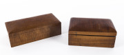 Two Australian fiddleback blackwood jewel boxes, early 20th century