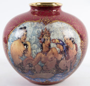 NORMAN LINDSAY Gallery 30th year anniversary limited edition (170/300), vase with box and papers, 18cm high, 19cm across - 2