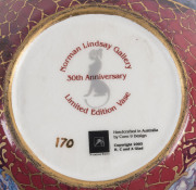 NORMAN LINDSAY Gallery 30th year anniversary limited edition (170/300), vase with box and papers, 18cm high, 19cm across - 5