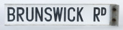 Two vintage Melbourne street signs, "STATION St." and "BRUNSWICK Rd.", 20th century, - 2