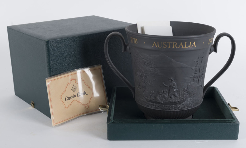 Royal Doulton Captain Cook Bi-centenary loving cup in original box with papers