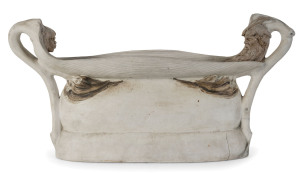 WILLIAM RICKETTS Pottery vase with applied faces & possums, incised "Wm. Ricketts Potter's Sanctuary, Mount Dandenong",41cm across