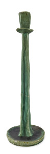 HAROLD HUGHAN Early pottery candlestick, signed "H.R. Hughan, Hand Built, 1943" with monogram "H.R.R.", 36cm high