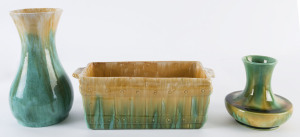 JOHN CAMPBELL Pottery vase and trough together with a McHUGH pottery vase, circa 1935,
