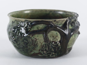 HAZEL WILSON Windswept landscape pottery vase, incised "H. Wilson", 12cm diameter