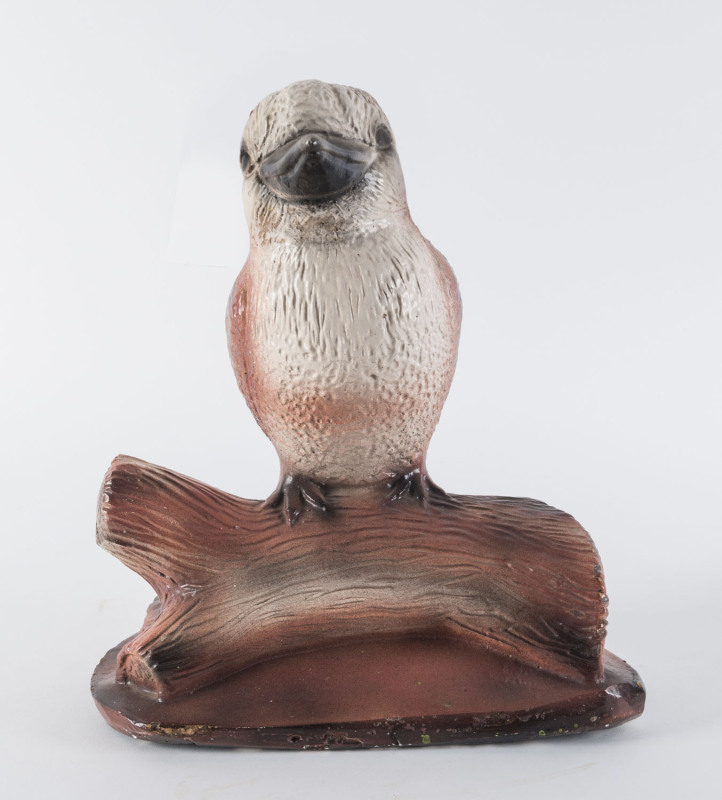 A painted plaster kookaburra statue, Marvin Hurnall gallery no. 371 ​