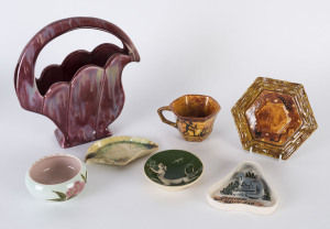 Seven pieces of assorted Australian pottery including Martin Boyd, Adelaide Pottery, Diana Ware and Taronga Zoo, ​the tallest 24cm high