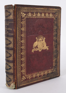 BLAIR, David, THE HISTORY OF AUSTRALASIA, Published by McGready, Thomson & Niven [Glascow, Melb. Dunedin, 1879], full red morocco with embossed gilt boards and spine with Australian coat of arms, full gilt edging, hinges spliting boards worn and losses to