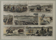 CORBOULD, Alfred, "Sketches Of A Stockman's Life In Australia", circa 1883, hand-coloured engraving, in birdseye maple frame, ​35 x 50cm - 2