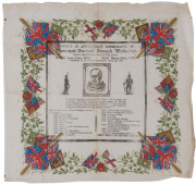 SOUVENIR PAPER NAPKINS or HANDKERCHIEFS Produced by a Mrs. S. Burgess in London for various occassions, these extremely flimsy pieces are the epitome of "ephemeral" souvenirs of regal or politically important events. This group of three were produced to c