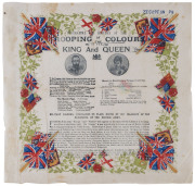 SOUVENIR PAPER NAPKINS or HANDKERCHIEFS Produced by a Mrs. S. Burgess in London for various occassions, these extremely flimsy pieces are the epitome of "ephemeral" souvenirs of regal or politically important events. This group of three were produced to c - 2