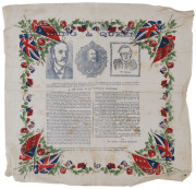 SOUVENIR PAPER NAPKINS or HANDKERCHIEFS Produced by a Mrs. S. Burgess in London for various occassions, these extremely flimsy pieces are the epitome of "ephemeral" souvenirs of regal or politically important events. This group of three were produced to c - 3