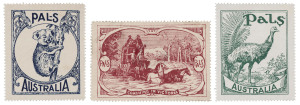 PALS: A duplicated range of the delightful "stamps" created by Pals" as supplements for their yound readers. Includes Australian Scenes, Australian Animals, Admiral Coontz, U.S.S. Seattle. Mixed condition, but very hard to find in any quantity. (This group represents many years of collecting.). (Total: 41).