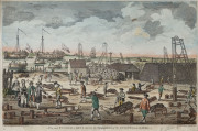 A View Near Woolwich In Kent, Shewing The Employment Of The Convicts From The Hulks c1800. Hand-coloured engraving, text including title and number “51” in plate below image, [London. Printed for Bowles & Carver, No. 69, St Pauls Church Yard.] 30 x 44.5c