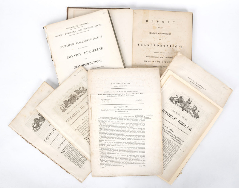 CONVICTS & TRANSPORTATION: Acts of Parliament & Reports: 1812 - 1861