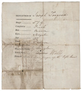 1841 TRAVEL PASS for JOSEPH TOOGOOD 21st August 1841 permission issued and signed by Henry Dalway (in the absence of the A.P.M.) for Joseph Toogood, a Prisoner holding a Ticket of Leave, to travel from George Town to Whirlpool Reach where he was assigned - 2