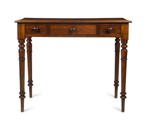 A Colonial hall table, Tasmanian origin, cedar and blackwood, circa 1845, huon pine secondary timbers, 75cm high, 91cm wide, 47cm deep