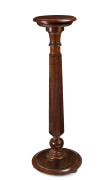 A Colonial pedestal with revolving top, fiddleback eucalypt, 19th century, 107cm high