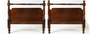 A Colonial farmhouse bed, Australian cedar, mid 19th century, with rails and bolts, 119cm high, 132cm wide, 193cm long