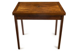 HARRY GOLDMAN Foldover card table, blackwood, Melbourne, circa 1920, 73cm high, 76cm wide, 38cm deep