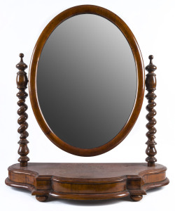 A toilet mirror, huon pine, Melbourne origin, circa 1880, 80cm high