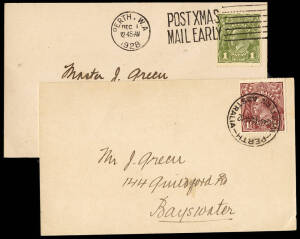 POSTCARD RATE USAGES: 1928-48 1d, 1.5d & 2d KGV & KGVI rate cards from the Curator of the W.A. Museum to Victoria, each to acknowledge the donation of a specimen for the collection. (spiders, snakes, beetles, et.)