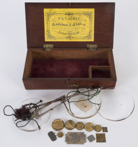 A set of gold miner's pocket scales by W & T Avery, Birmingham, 19th century