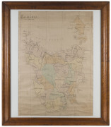 "Tasmania", hand coloured lithograph showing 18 former counties of Tasmania, scale: 5 miles to 1 inch,74cm x 52cm - 2