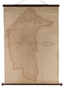 Topographical Map of THE FEDERAL TERRITORY Australia Compiled, Drawn and Printed at the Department of Lands, Sydney, 1910 90 x 125cm supported on a turned cedar roll by the noted map mounter J.Creffield of Melbourne.