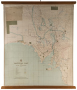 H. J. WALL Pastoral Map of South Australia compiled in the office of the Surveyor General; H.J.Wall Cheif Lithographer, Adelaide, 1972, laid down on canvas, ​115 x 100cm