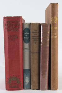 AUSTRALIAN MILITARY HISTORIES: A group of books including "The Story of the Fifth Australian Division" by Ellis [1920];  "The History of the Fourteenth Battalion, A.I.F." by Wanliss [1929]; "The Story of the 2/2nd Australian Pioneer Battalion" by Aitken [