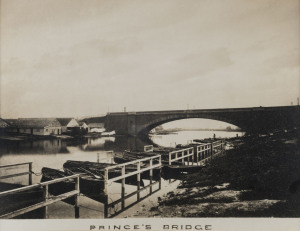 PRINCE'S BRIDGE Melbourne, 19th century reprint, 30 x 38cm